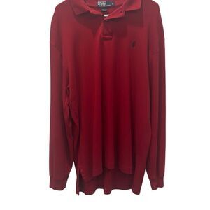 Polo Ralph Lauren Long Sleeve Shirt - L - red - logo